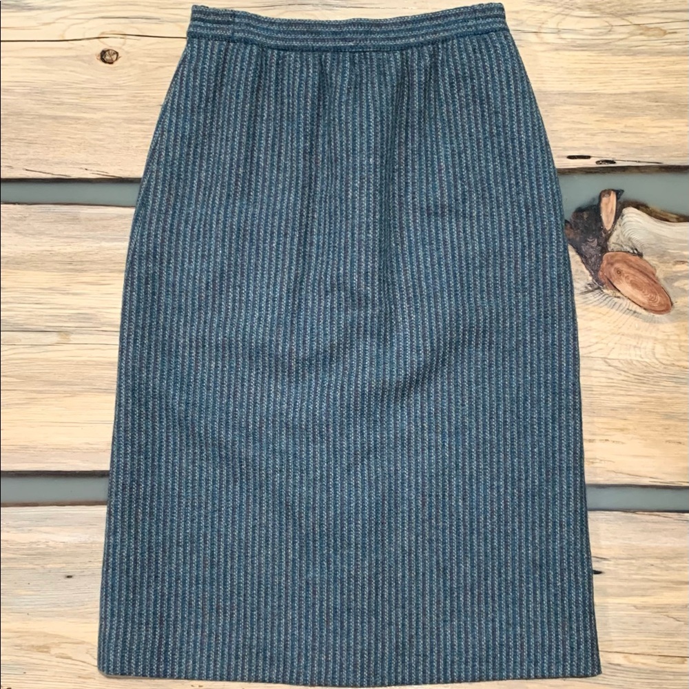 Vintage Saville Petites Lined Wool A-line Mini Above The Knee Skirt